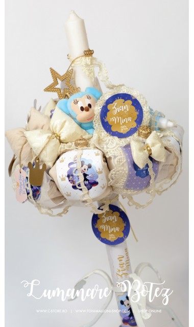 Trusou botez cu Mickey Mouse personalizat cu motive regale si Disney, Vrajitorul  2